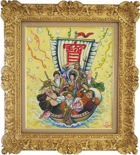 F6 人気の七福神　日の出　富士　宝船と目出度いづくし F6 人気の七福神 日の出 富士 宝船と目出度いづくし